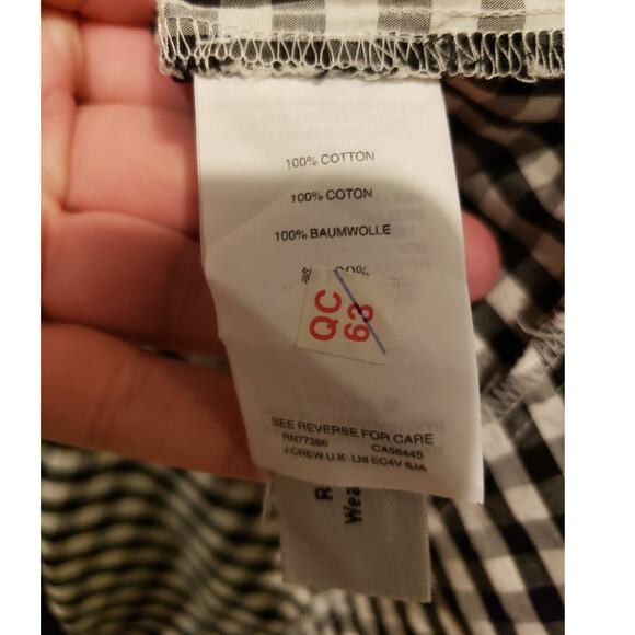 Madewell Gingham Shift Dress Black White Large Ruffle Sleeveless - Picture 7 of 9